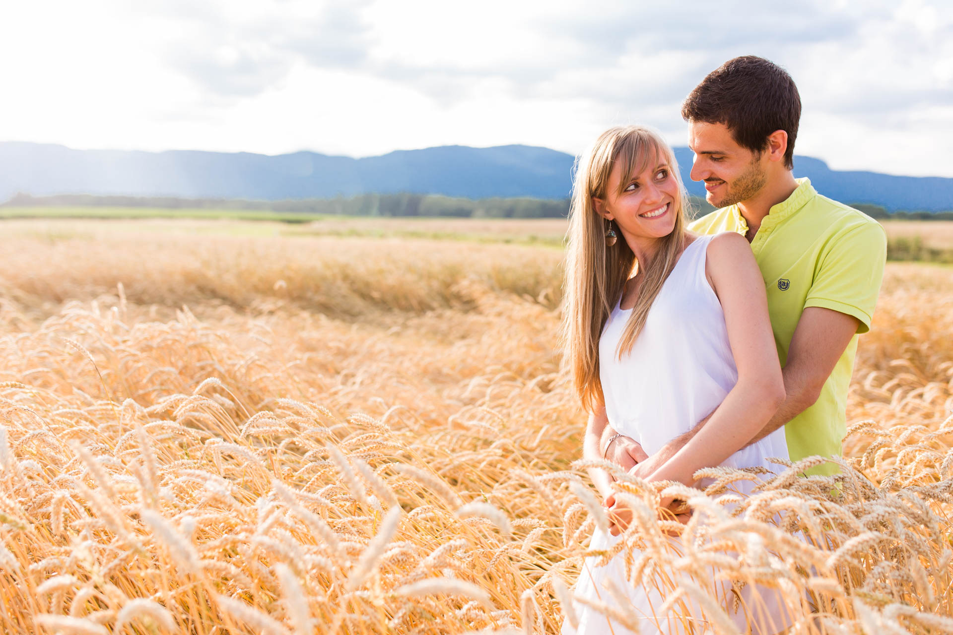 Photo de couiple dans les blés Crassier Nyon Cran